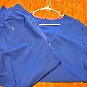 Heart soul scrubs. Plus size. Galaxy Blue.